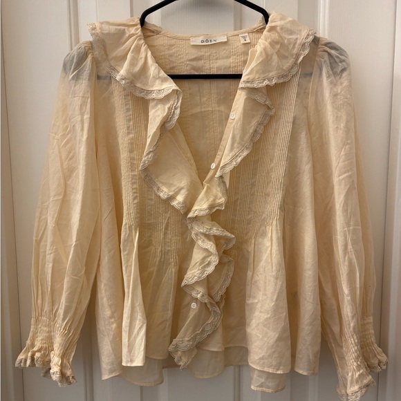 Doen Cream Ruffled Blouse - Picture 3 of 5
